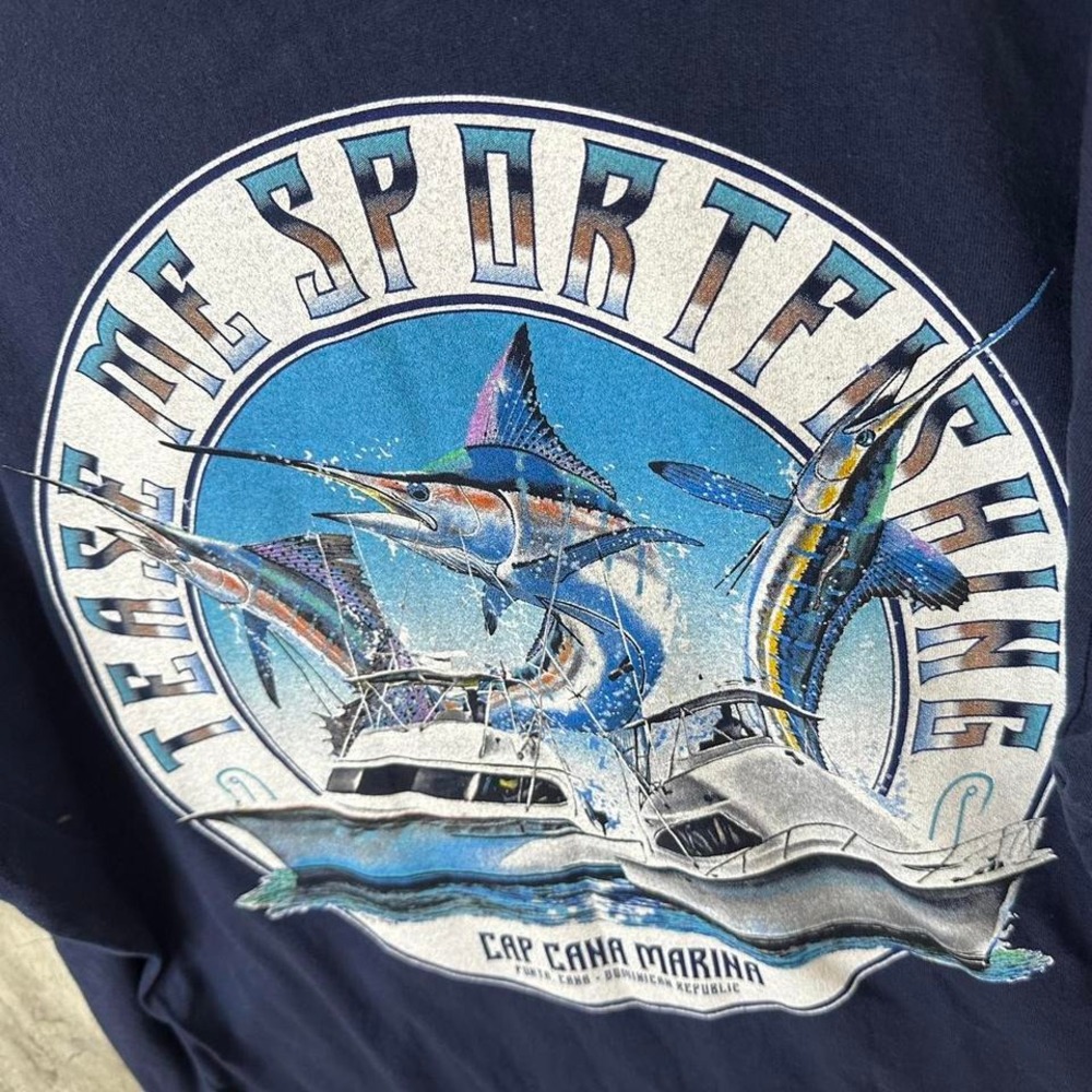Blue and multi-coloured sport fishing tee Men's XL #fishinglife - Picture 5 of 5